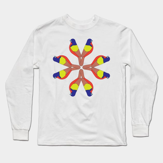 wheel of painted buntings Long Sleeve T-Shirt by Feathered Finds